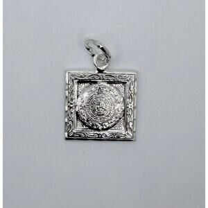 Vintage 925 Sterling Silver Mayan Calendar Pendant